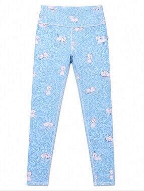 NWT Green 3 Teal Cat Print High Rise Leggings Repreve Recycled Size S/M